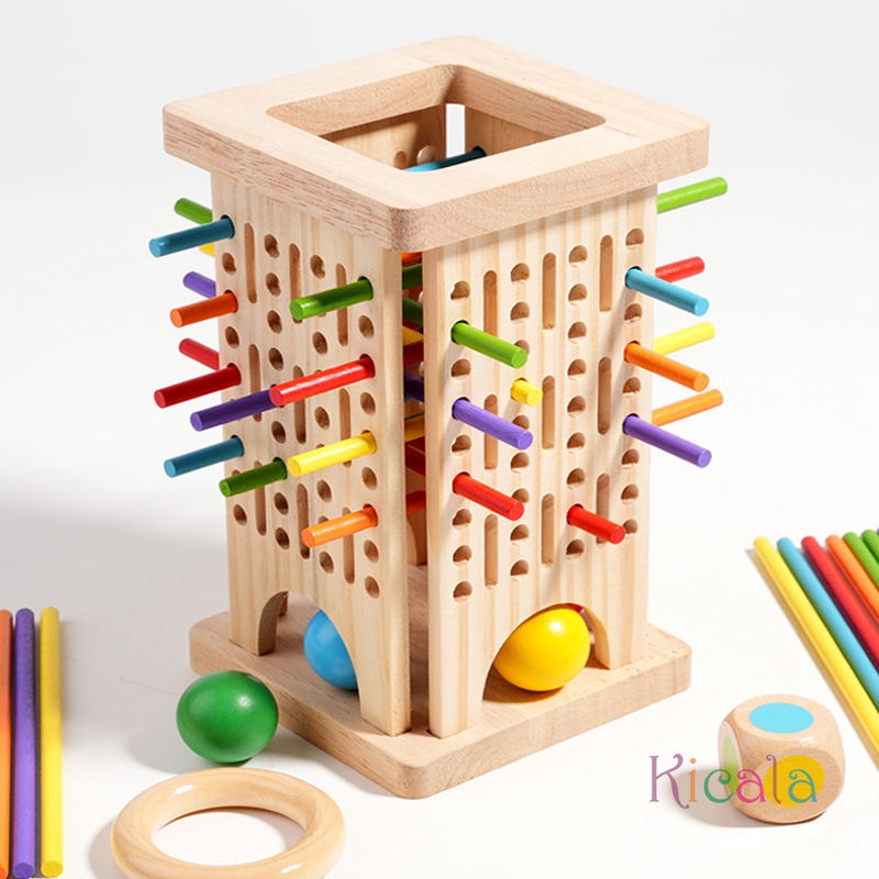 Dice Tower Wooden - Gra Montessori Drewniana Gra Planszowa Drewniana